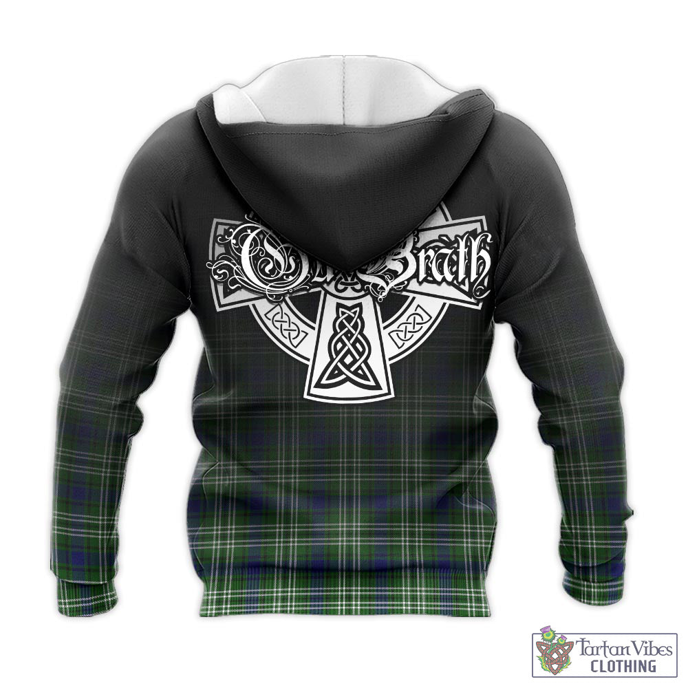 Haliburton Tartan Knitted Hoodie Featuring Alba Gu Brath Family Crest Celtic Inspired - Tartan Vibes Clothing