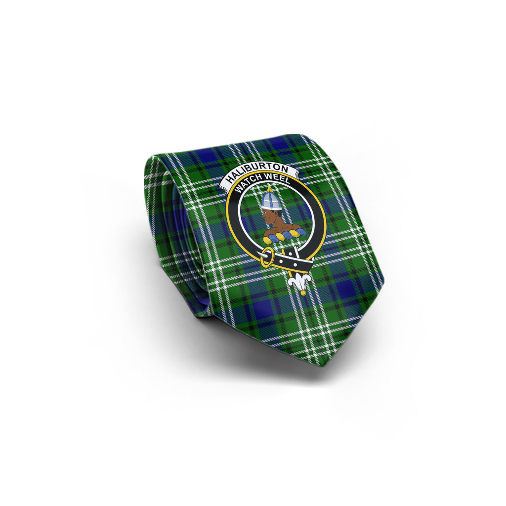 Haliburton Tartan Classic Necktie with Family Crest - Tartan Vibes Clothing