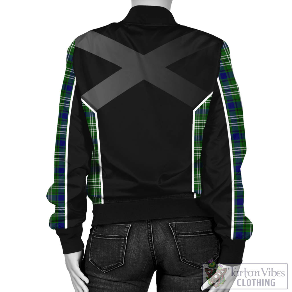 Haliburton Tartan Bomber Jacket with Family Crest and Scottish Thistle Vibes Sport Style - Tartan Vibes Clothing