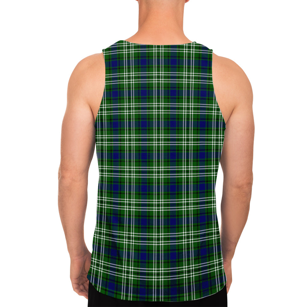 Haliburton Tartan Mens Tank Top with Family Crest - Tartan Vibes Clothing