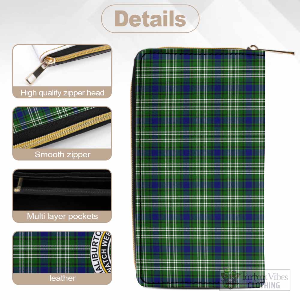 Haliburton Tartan Women's Leather Wallet with Family Crest - Tartan Vibes Clothing