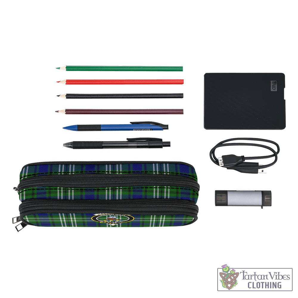 Haliburton Tartan Pen and Pencil Case with Family Crest - Tartan Vibes Clothing