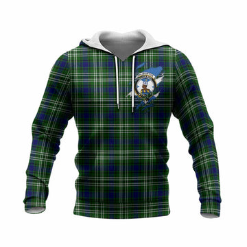 Haliburton Clan Crest In Me Tartan Knitted Hoodie Scotland Flag Style