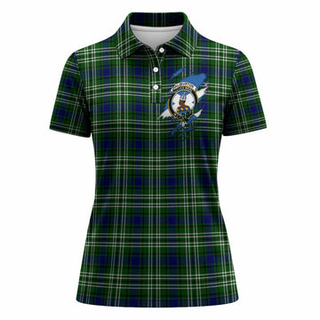 Haliburton Clan Crest In Me Tartan Women Polo Shirt Scotland Flag Style