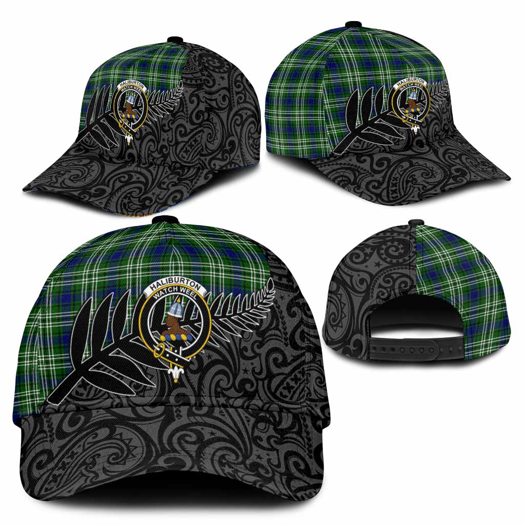 Haliburton Crest Tartan Classic Cap with New Zealand Silver Fern Half Style
