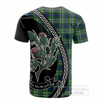 Haliburton Family Crest Tartan Cotton T-shirt Alba Thistle Inspired - Tartan Vibes Clothing