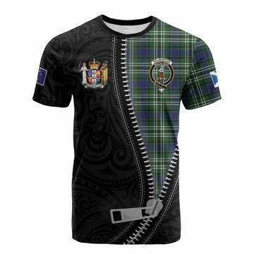 Haliburton Tartan Cotton T-shirt New Zealand Pattern Unique Zipper Stylized