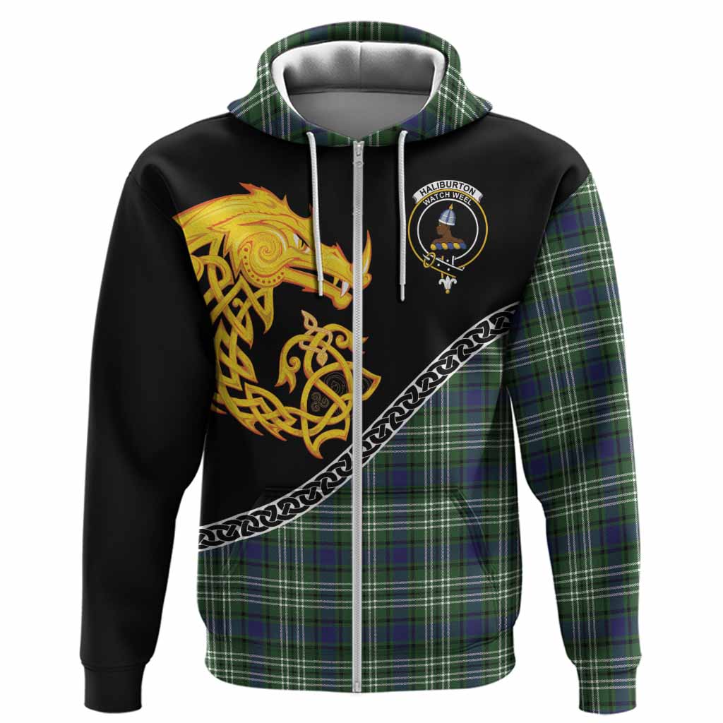 Haliburton Tartan Crest Hoodie Legendary Dragon Knot Half Style