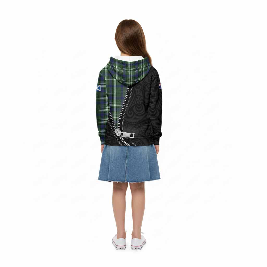Haliburton Tartan Kid Hoodie New Zealand Pattern Unique Zipper Stylized