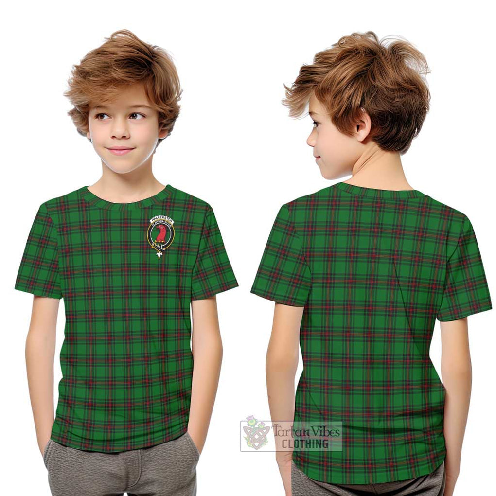 Halkerston Tartan Kid T-Shirt with Family Crest Youth XL Size14 - Tartan Vibes Clothing