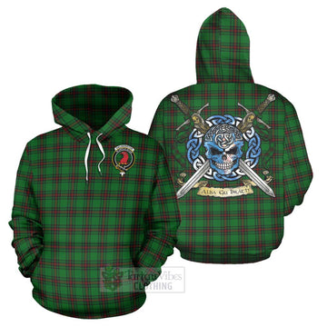 Halkerston Tartan Hoodie with Family Crest Celtic Skull Style Zip Hoodie - Tartan Vibes Clothing