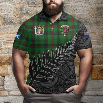 Halkerston Crest Tartan Polo Shirt with New Zealand Silver Fern Half Style Kid - Tartan Vibes Clothing