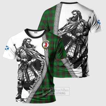 Halkerston Tartan Clan Crest T-Shirt with Highlander Warrior Celtic Style Kid's Shirt - Tartan Vibes Clothing
