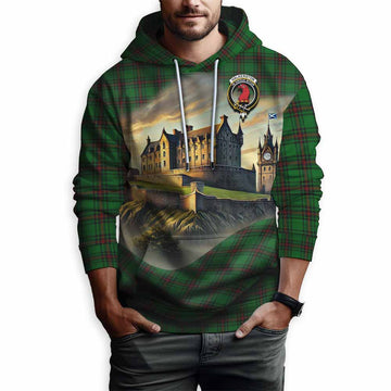 Halkerston Tartan Family Crest Hoodie with Scottish Ancient Castle Style Pullover Hoodie - Tartan Vibes Clothing