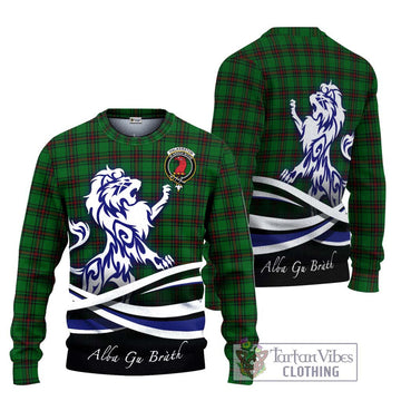 Halkerston Tartan Ugly Sweater with Alba Gu Brath Regal Lion Emblem Unisex - Tartan Vibes Clothing