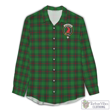 Halkerston Tartan Women's Casual Shirt with Family Crest Female - Tartan Vibes Clothing