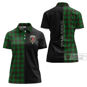 Halkerston Tartan Women's Polo Shirt with Family Crest and Half Of Me Style Women - Tartan Vibes Clothing