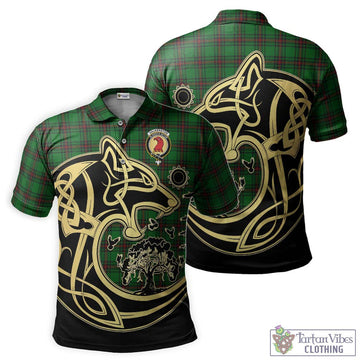 Halkerston Tartan Polo Shirt with Family Crest Celtic Wolf Style Kid - Tartan Vibes Clothing
