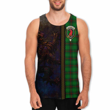 Halkerston Tartan Family Crest Men's Tank Top Alba Gu Brath Be Brave Lion Ancient Style Men - Tartan Vibes Clothing