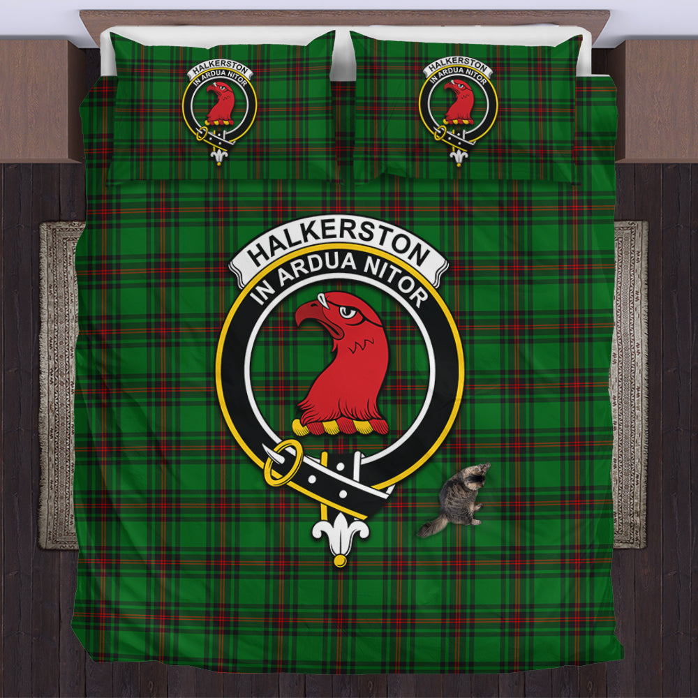 Halkerston Tartan Bedding Set with Family Crest US Bedding Set - Tartan Vibes Clothing