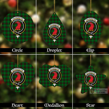 Halkerston Tartan Christmas Aluminium Ornament with Family Crest Aluminium - Tartan Vibes Clothing