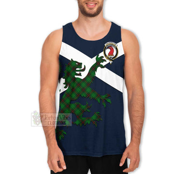 Halkerston Tartan Lion Rampant Men's Tank Top Proudly Display Your Heritage with Alba Gu Brath and Clan Name Men - Tartan Vibes Clothing