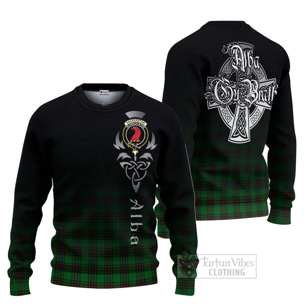 Halkerston Tartan Ugly Sweater Featuring Alba Gu Brath Family Crest Celtic Inspired Unisex - Tartan Vibes Clothing