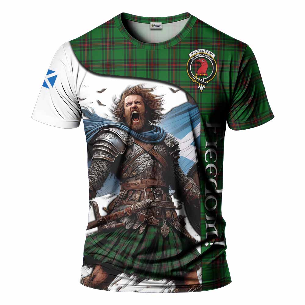 Halkerston Crest Tartan T-Shirt Inspired by the Freedom of Scottish Warrior Kid's Shirt - Tartan Vibes Clothing