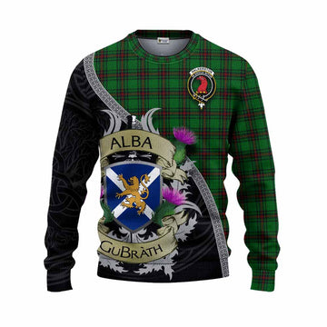 Halkerston Tartan Family Crest Knitted Sweater Lion Rampant Royal Thistle Shield Celtic Inspired Unisex - Tartan Vibes Clothing