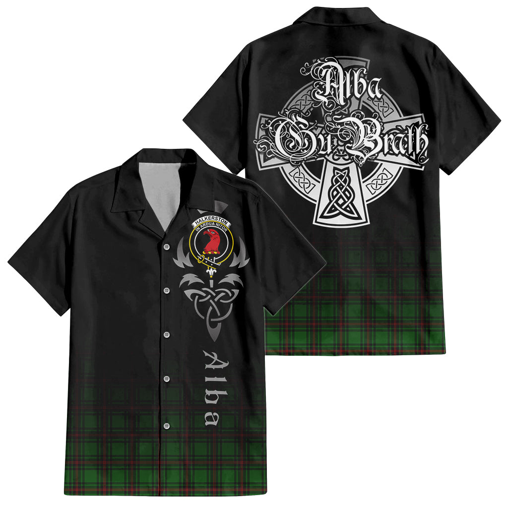Halkerston Tartan Hawaiian Shirt Shirt Featuring Alba Gu Brath Family Crest Celtic Inspired Kid - Tartan Vibes Clothing