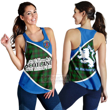 Halkerston Family Crest Tartan Women's Racerback Tanks Celebrate Saint Andrew's Day in Style 4XL - Tartan Vibes Clothing