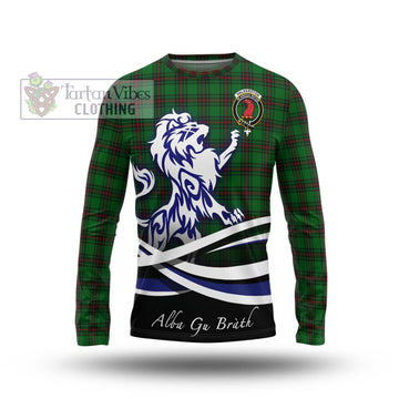 Halkerston Tartan Long Sleeve T-Shirt with Alba Gu Brath Regal Lion Emblem Unisex - Tartan Vibes Clothing