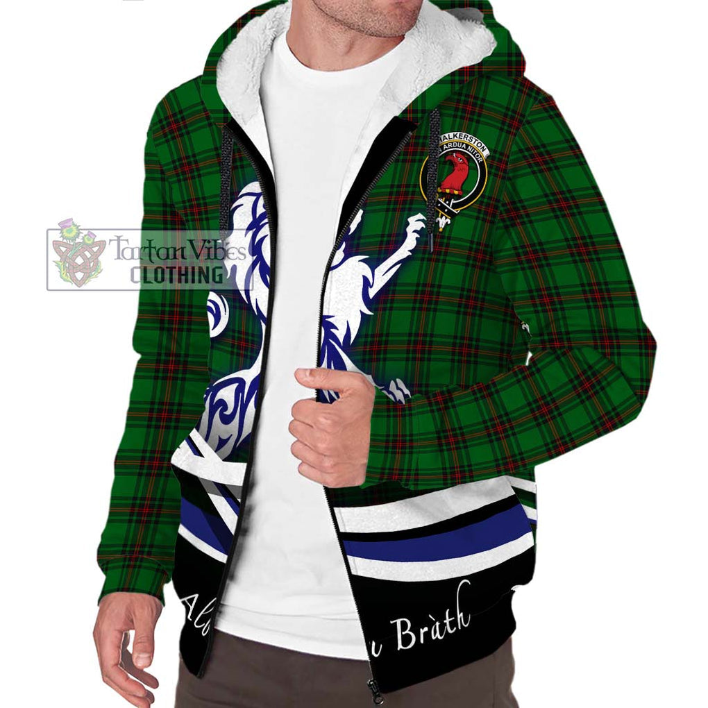 Halkerston Tartan Sherpa Hoodie with Alba Gu Brath Regal Lion Emblem Unisex S - Tartan Vibes Clothing