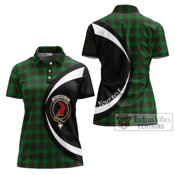 Halkerston Tartan Women's Polo Shirt with Family Crest Circle Style Women - Tartan Vibes Clothing