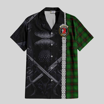Halkerston Tartan Hawaiian Shirt with Family Crest Cross Sword Thistle Celtic Vibes Kid - Tartan Vibes Clothing