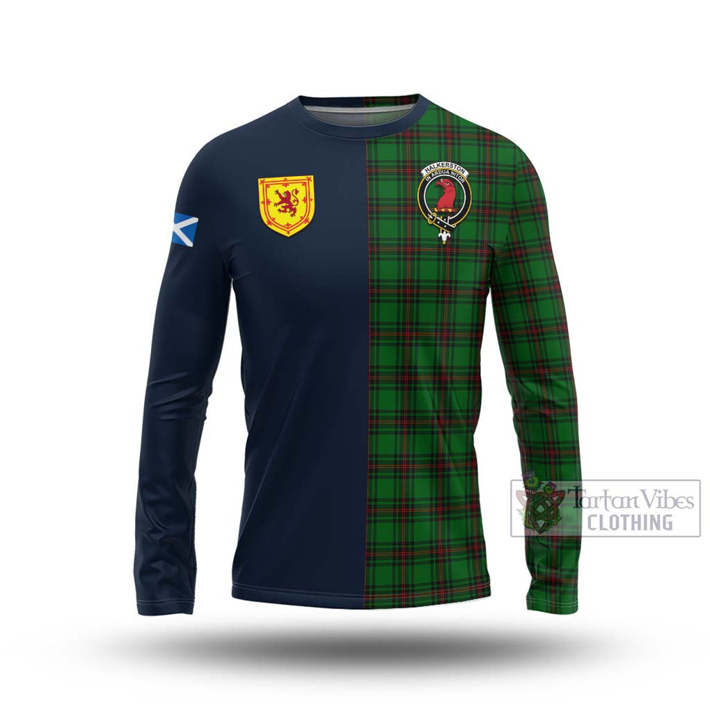 Halkerston Tartan Long Sleeve T-Shirt Alba with Scottish Lion Royal Arm Half Style Unisex - Tartan Vibes Clothing