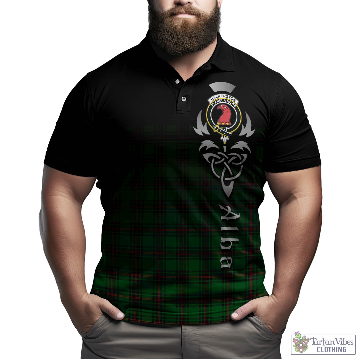 Halkerston Tartan Polo Shirt Featuring Alba Gu Brath Family Crest Celtic Inspired Kid - Tartan Vibes Clothing