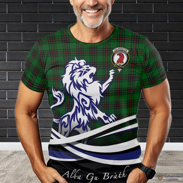 Halkerston Tartan T-Shirt with Alba Gu Brath Regal Lion Emblem