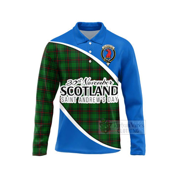 Halkerston Family Crest Tartan Long Sleeve Polo Shirt Celebrate Saint Andrew's Day in Style Unisex - Tartan Vibes Clothing