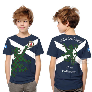 Halkerston Tartan Lion Rampant Kid T-Shirt Proudly Display Your Heritage with Alba Gu Brath and Clan Name Youth XL Size14 - Tartan Vibes Clothing