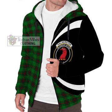 Halkerston Tartan Sherpa Hoodie with Family Crest Circle Style Unisex S - Tartan Vibes Clothing