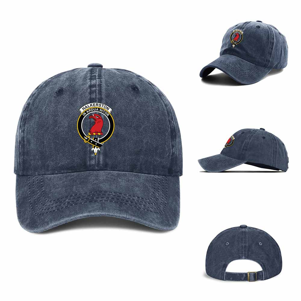 Tartan Vibes Clothing Halkerston Clan Crest Denim Classic Cap