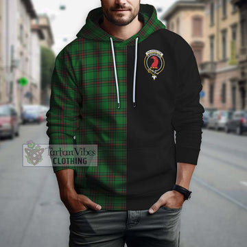 Halkerston Tartan Hoodie with Family Crest and Half Of Me Style Zip Hoodie - Tartan Vibes Clothing
