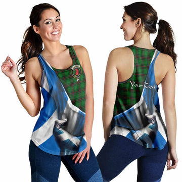 Halkerston Tartan Women's Racerback Tanks with Family Crest Scotland Patriotic Style 4XL - Tartan Vibes Clothing
