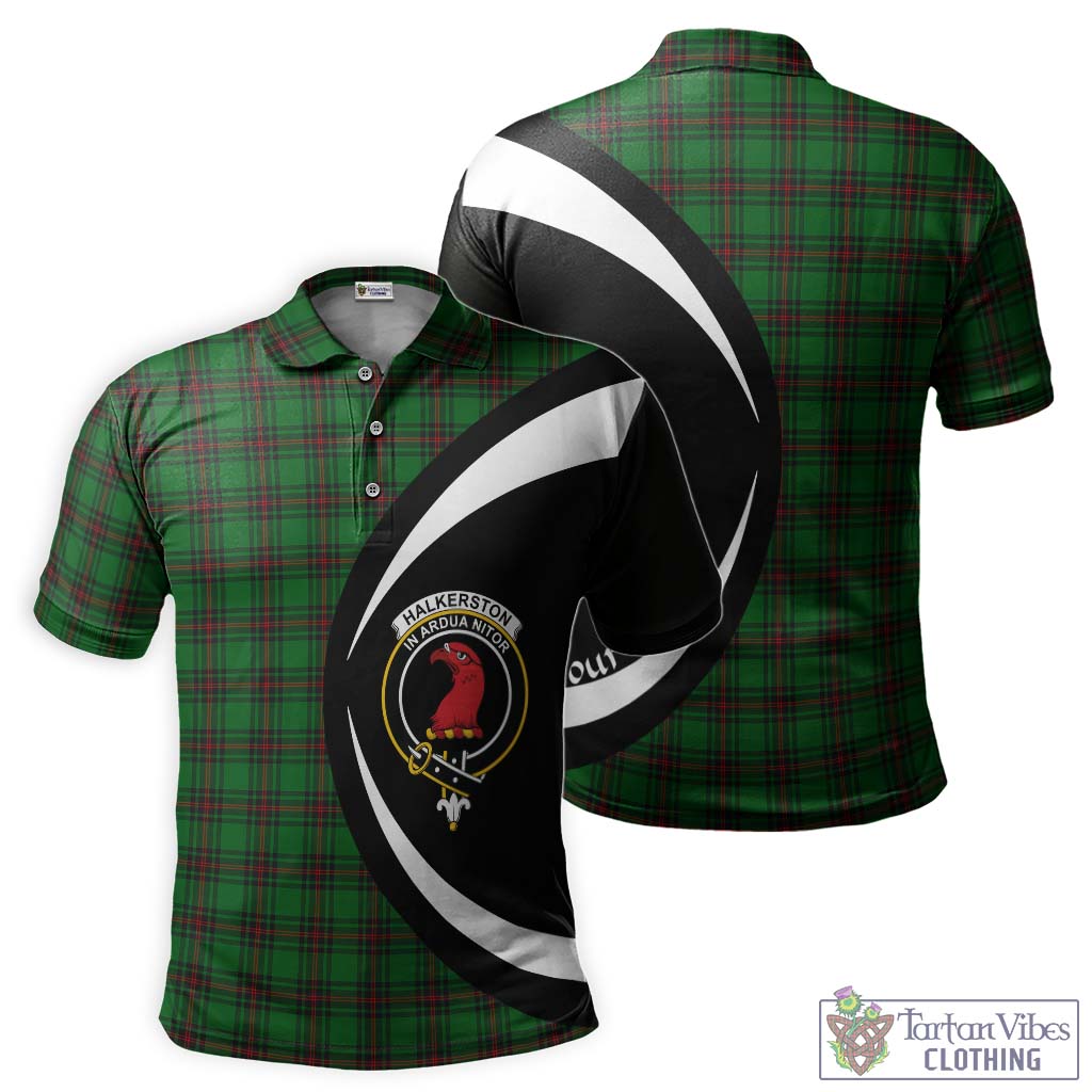 Halkerston Tartan Men's Polo Shirt with Family Crest Circle Style Kid - Tartan Vibes Clothing