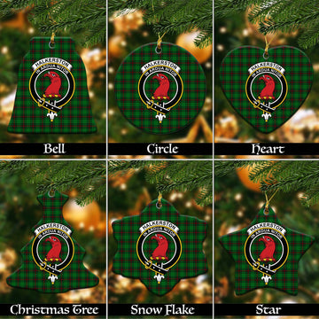 Halkerston Tartan Christmas Ceramic Ornaments with Family Crest Ceramic - Tartan Vibes Clothing