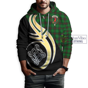 Halkerston Tartan Hoodie with Family Crest and Celtic Symbol Style Zip Hoodie - Tartan Vibes Clothing