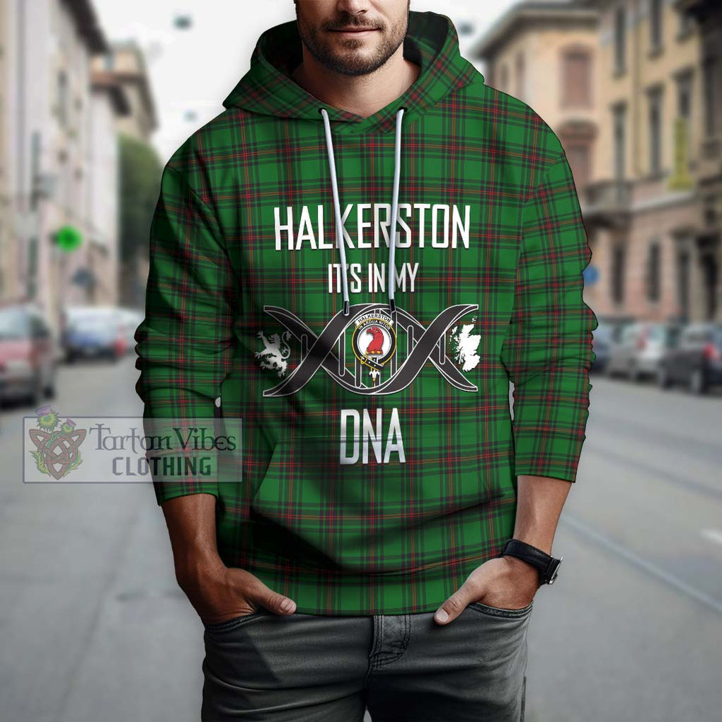 Halkerston Tartan Hoodie with Family Crest DNA In Me Style Pullover Hoodie - Tartan Vibes Clothing