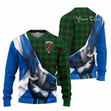 Halkerston Tartan Knitted Sweater with Family Crest Scotland Patriotic Style Unisex - Tartan Vibes Clothing