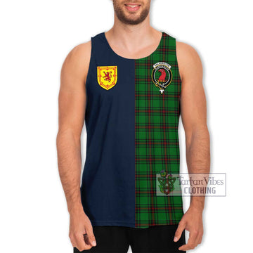 Halkerston Tartan Men's Tank Top Alba with Scottish Lion Royal Arm Half Style Men - Tartan Vibes Clothing